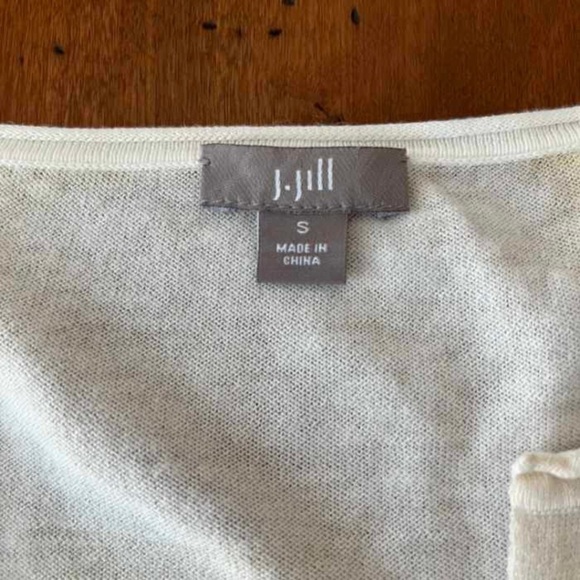 J. Jill Yellow, Tan and White Painted Desert Look Button Front Cardigan Sweater - Picture 3 of 4